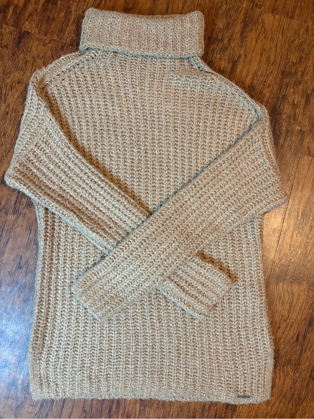 Abercrombie & Fitch Tan Knit Turtleneck Sweater